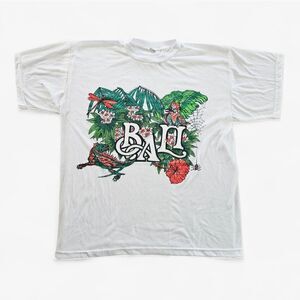 Vintage Bali Ultra Soft Hand Made Tropical Print Tourism Graphic Tee T-Shirt XXL